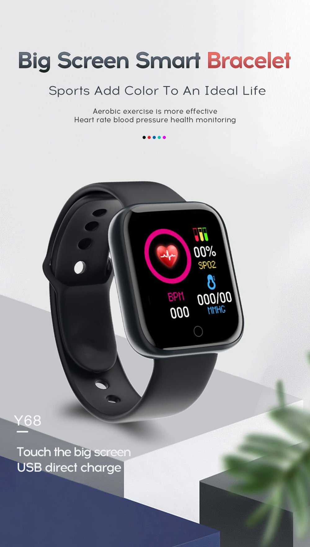 Y68 D20 Smart Watch with Heart Rate & Sleep Monitor - Blitzy Watch 