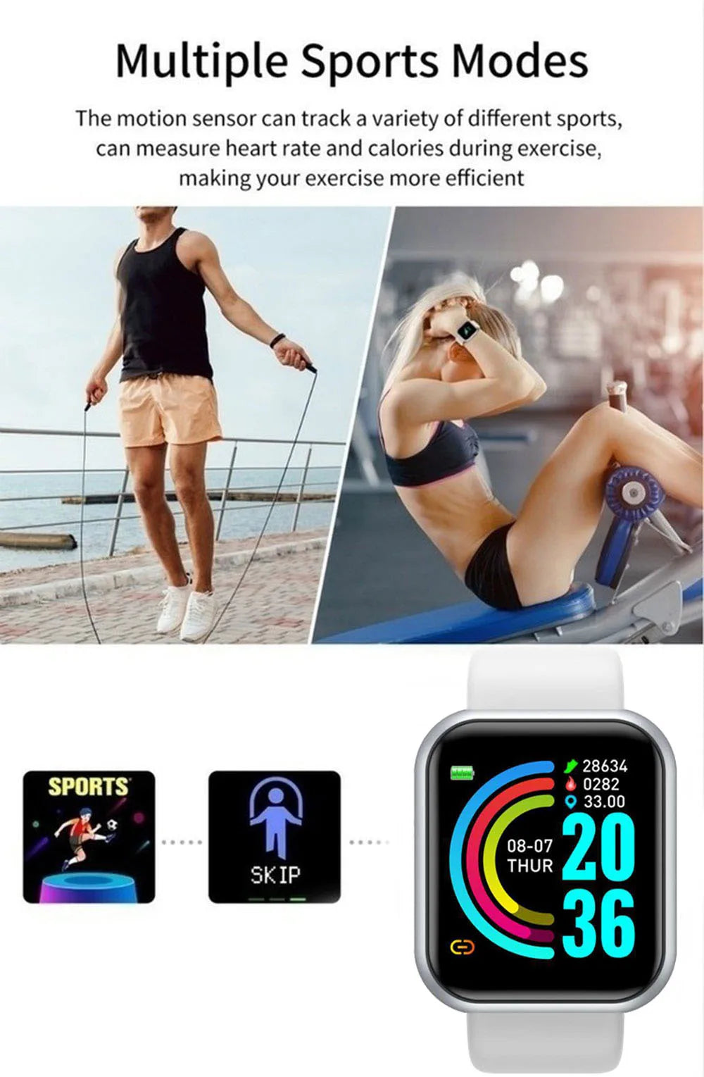 Y68 D20 Smart Watch with Heart Rate & Sleep Monitor - Blitzy Watch 